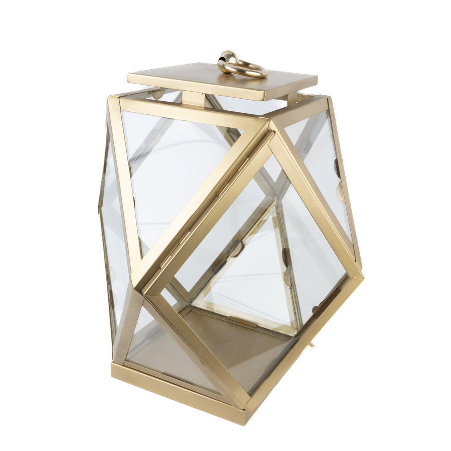 Diamante Lantern Antique Brass