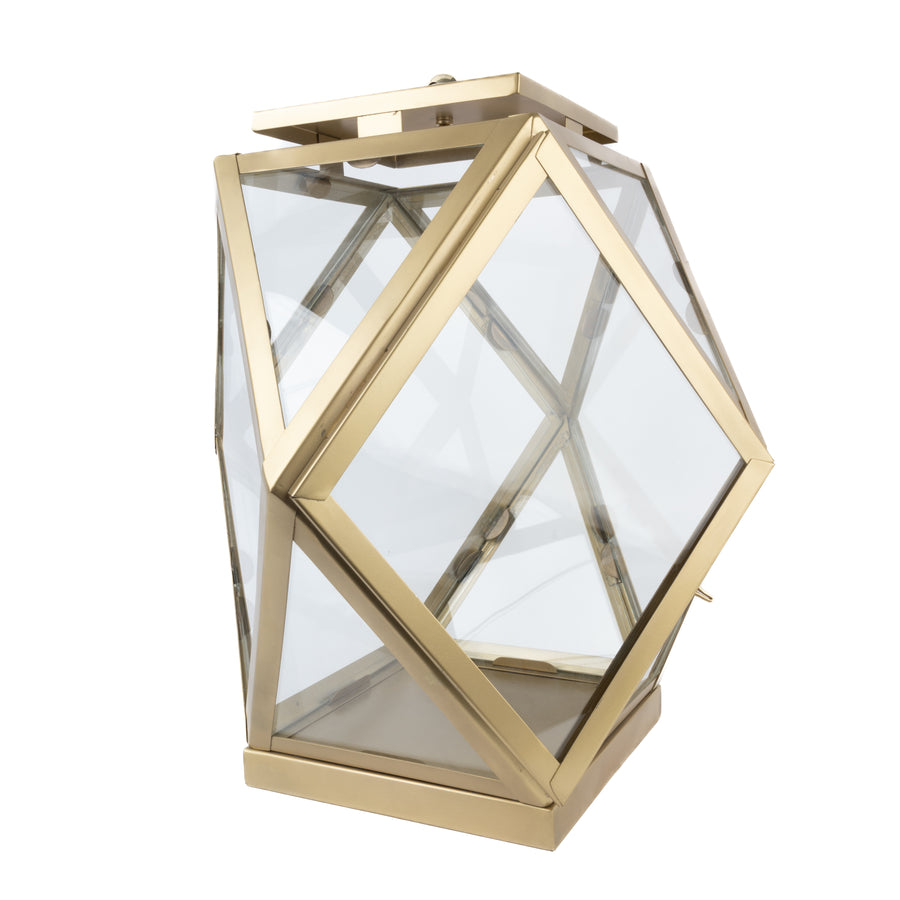 Diamante Lantern Antique Brass