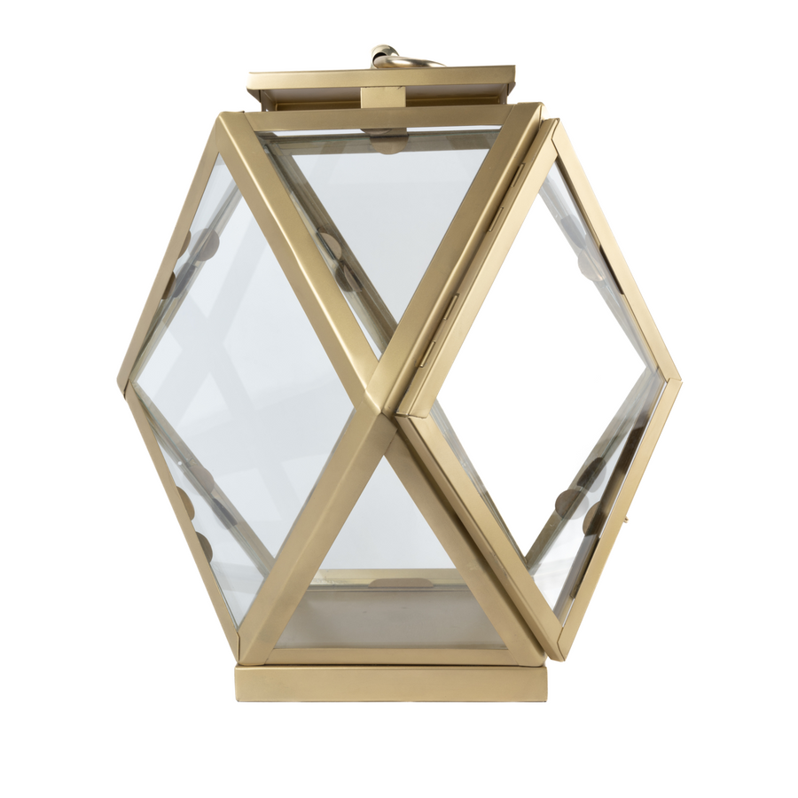 Diamante Lantern Antique Brass