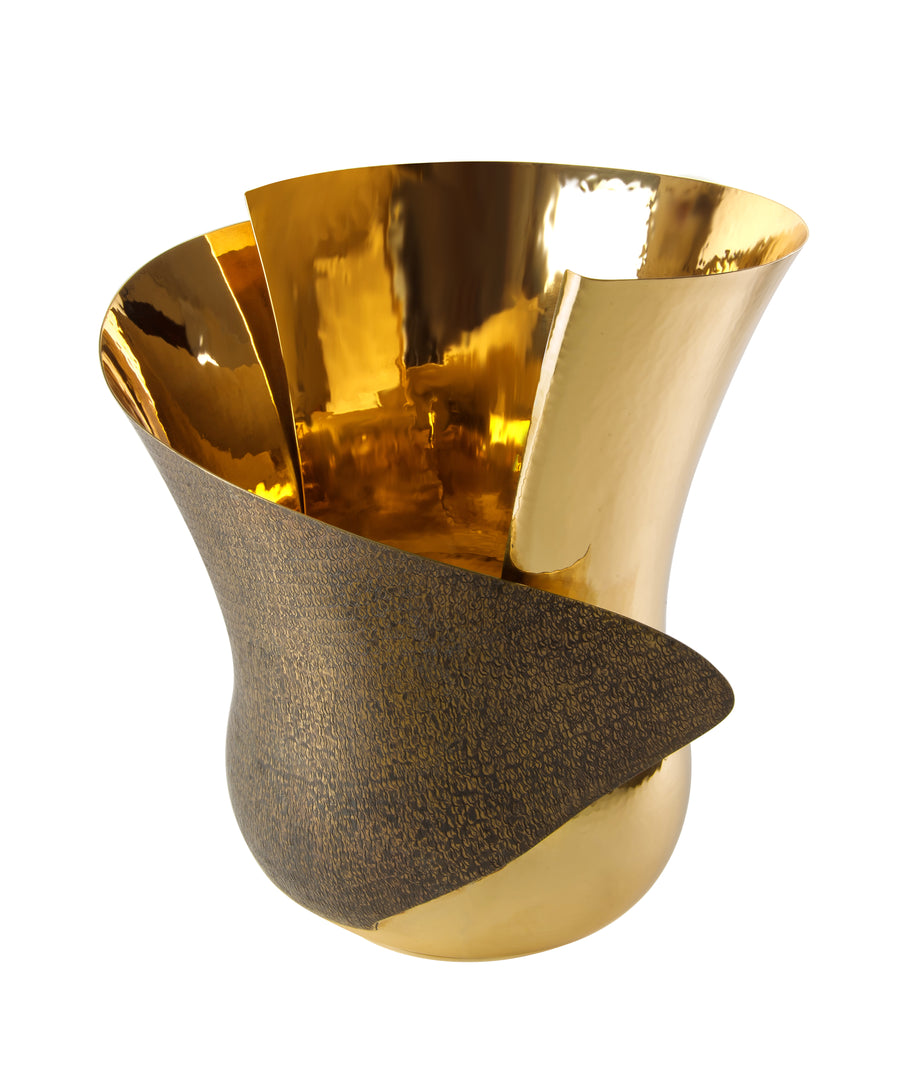 Florem Vase Brass & Burnished Brass