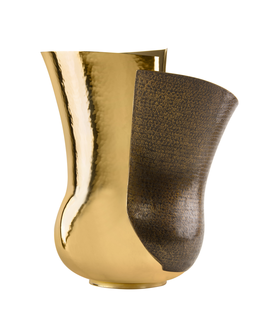 Florem Vase Brass & Burnished Brass