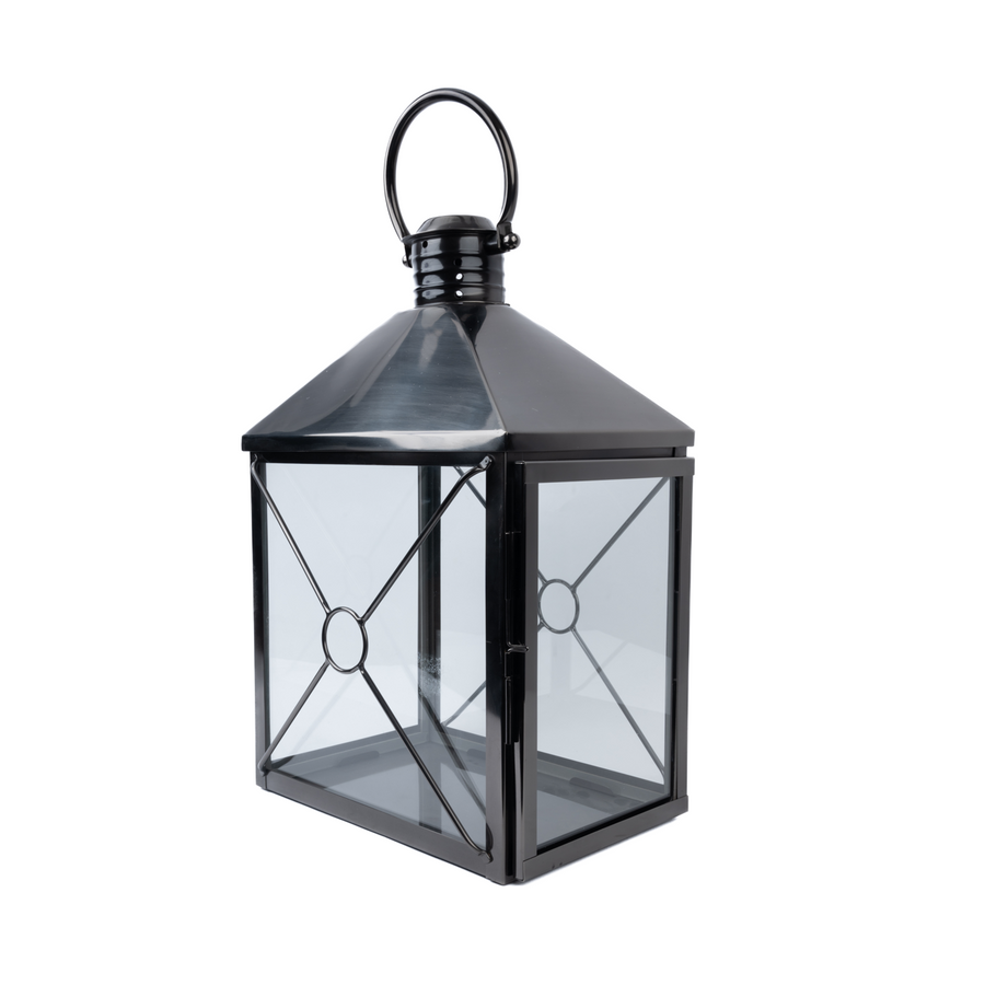 Charcoal Rectangular Lantern Black Nickel