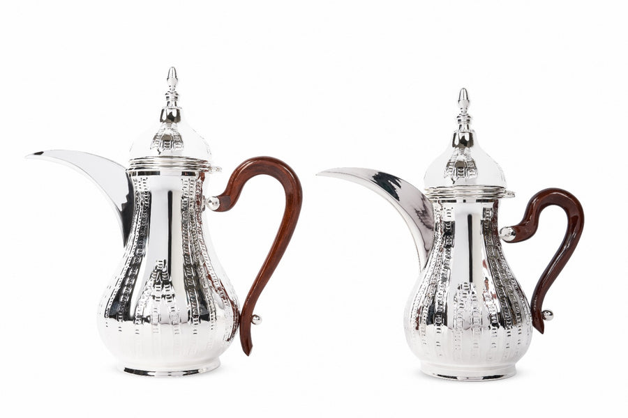 Silver Plated Coffee Pot with Wood Handle & Metal Knob 1.8 Liter