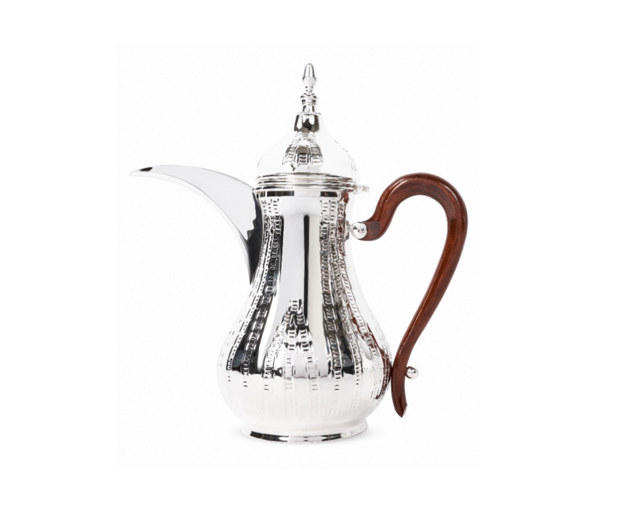 Silver Plated Coffee Pot with Wood Handle & Metal Knob 1.8 Liter