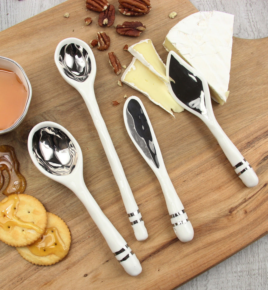 Porcelain Spoons & Cheese Knives