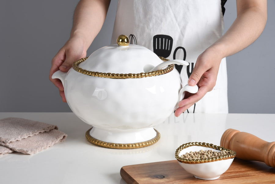 Soup Tureen & Spoon