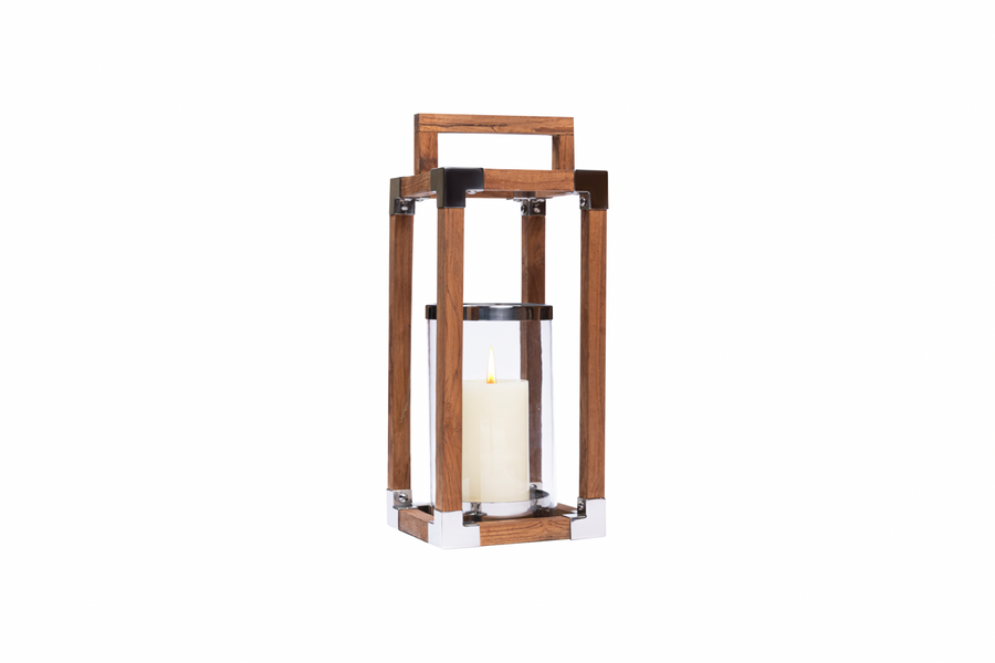 Teak Wood Square Lantern