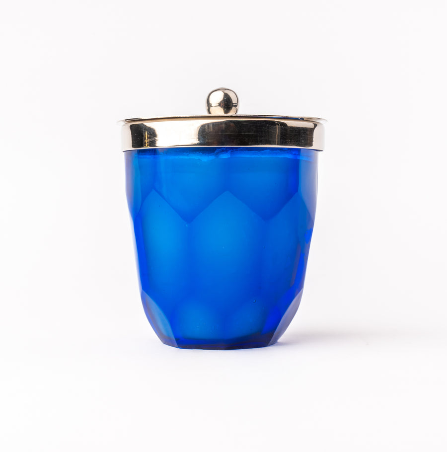 Hand Cut Blue Votive