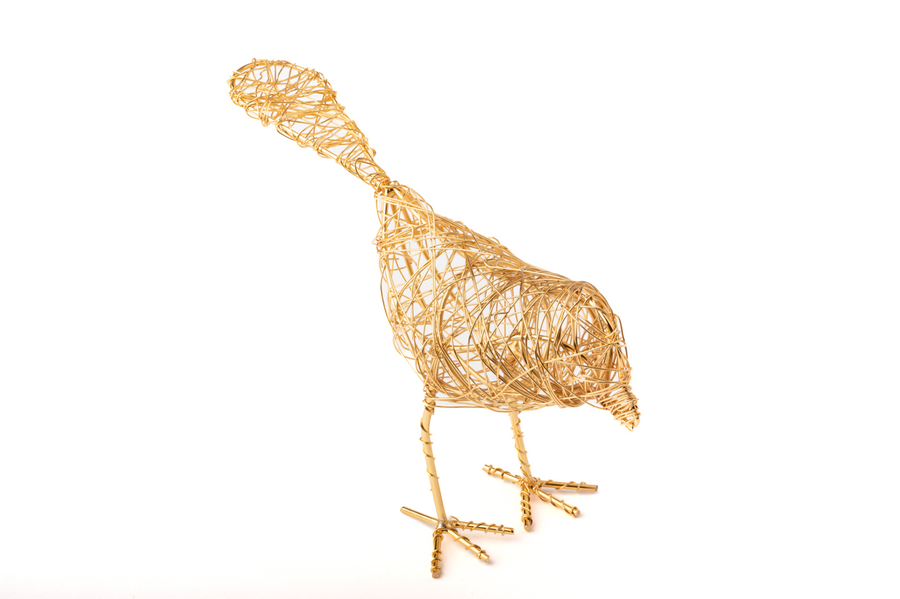 Copper Wire Bird Decor