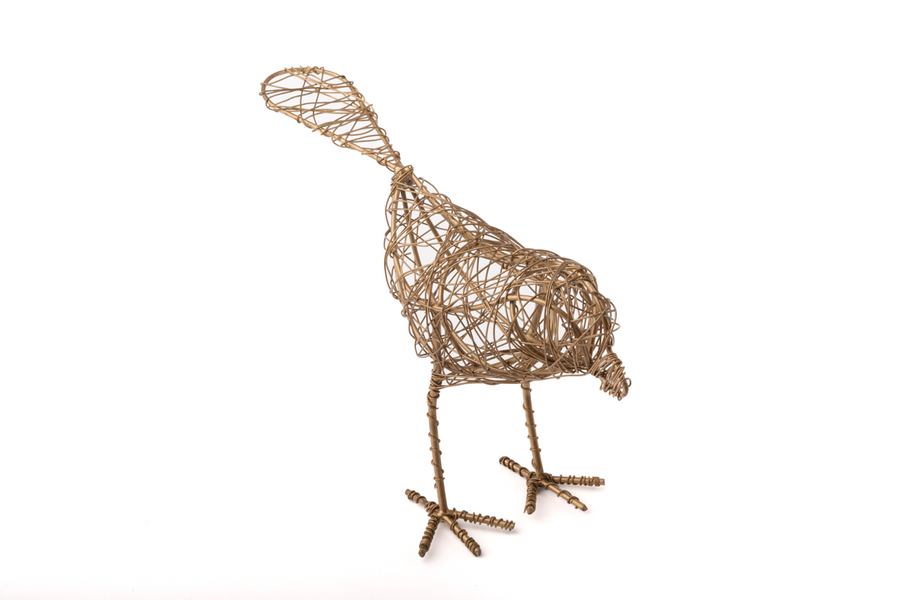 Bronze Wire Bird Decor