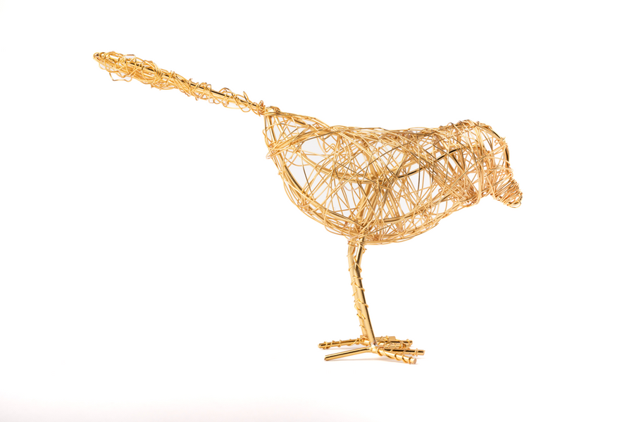 Copper Wire Bird Decor