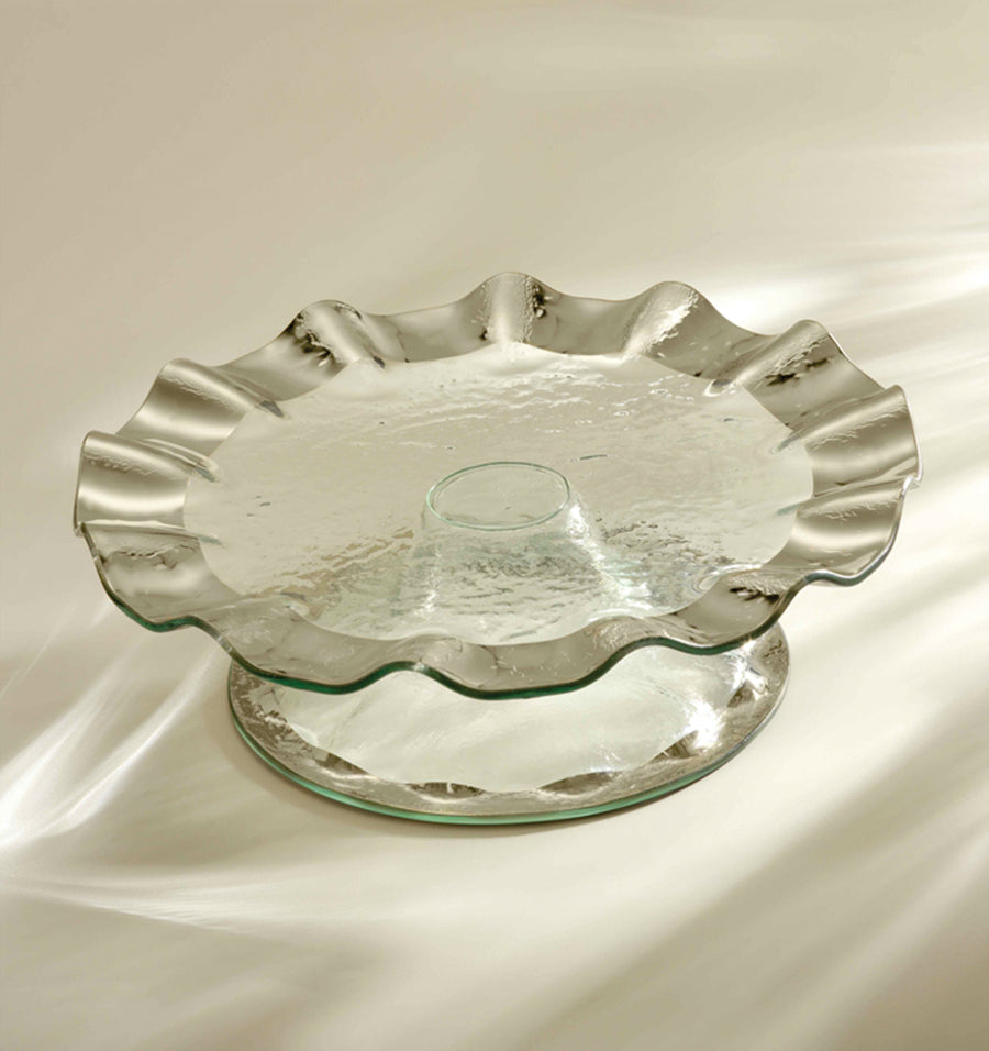 Ruffle Pedestal Cake Plate