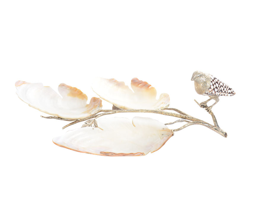 Bird on Shell Leaves