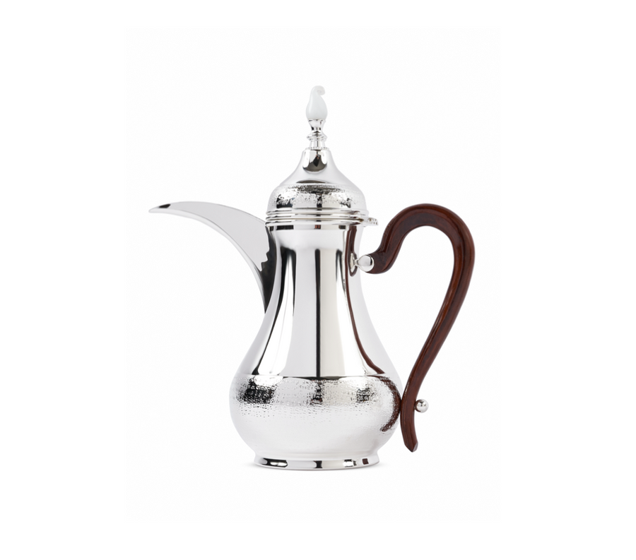 Silver Plated Coffee Pot with Wood Handle & Glass Knob 1.8 Liter