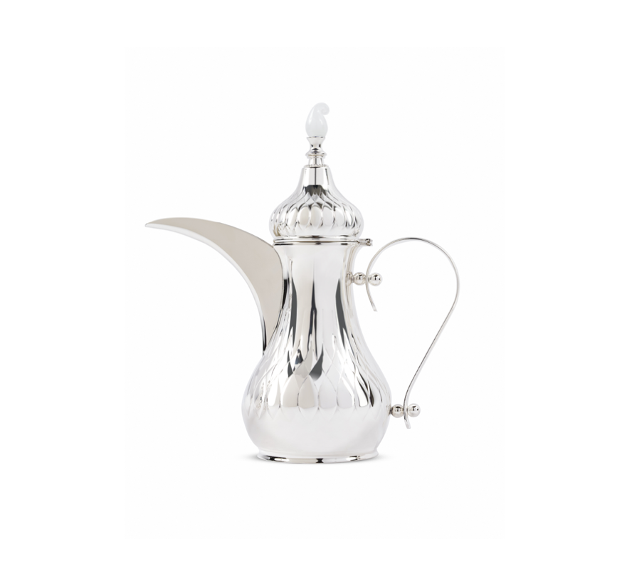 Silver Plated Coffee Pot with Metal Handle & Glass Knob 1.1 Liter