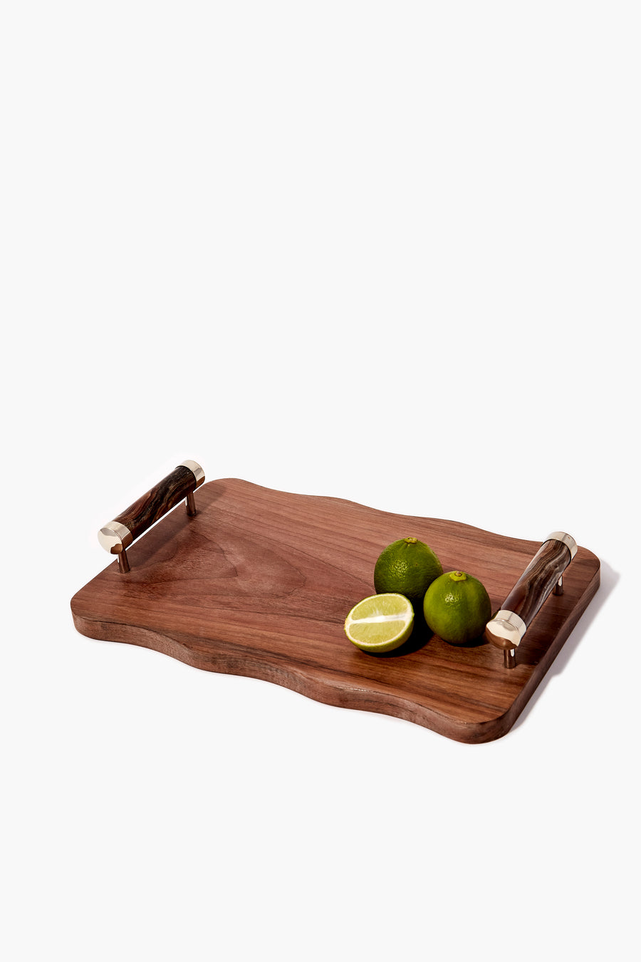 Salta Wood Tray with Bordeaux Onyx Handles