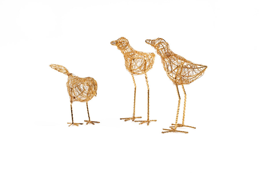 Copper Wire Bird Decor