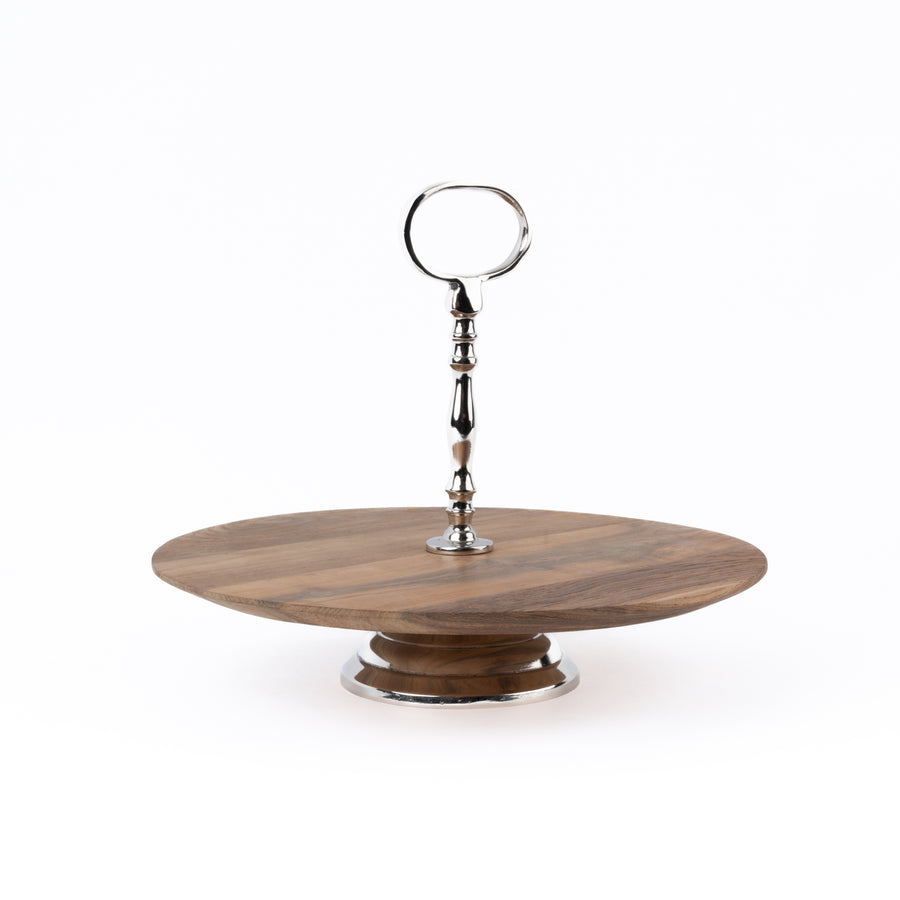 Teak Wood Round Cake Stand