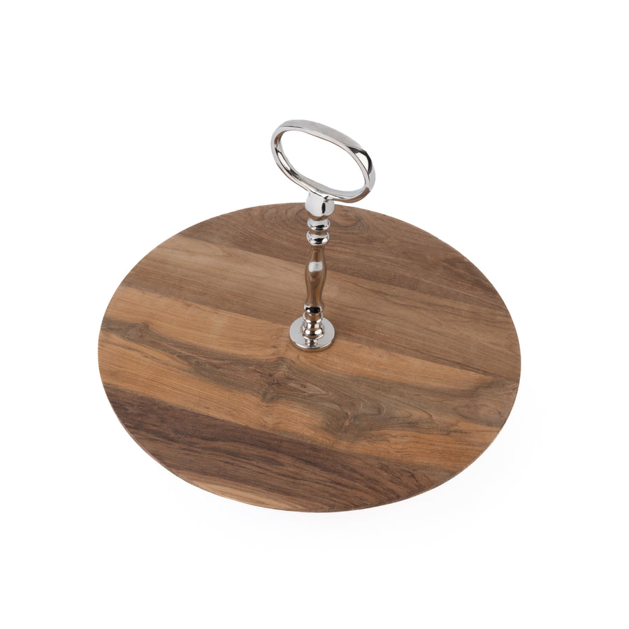 Teak Wood Round Cake Stand