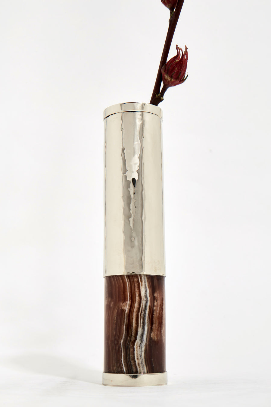 Salta Bordeaux Onyx Tube Flower Vase