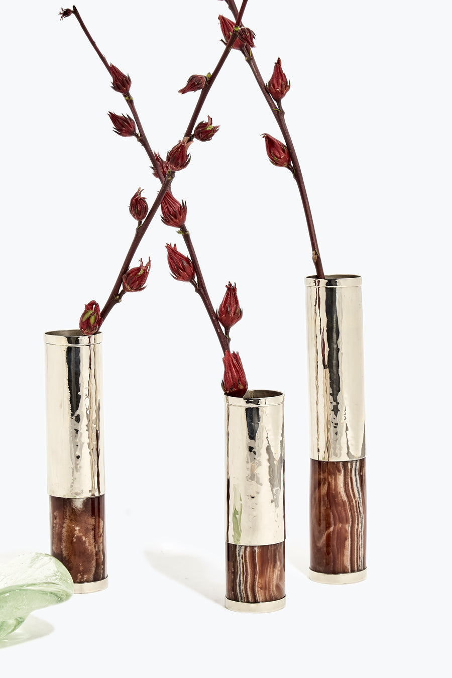 Salta Bordeaux Onyx Tube Flower Vase