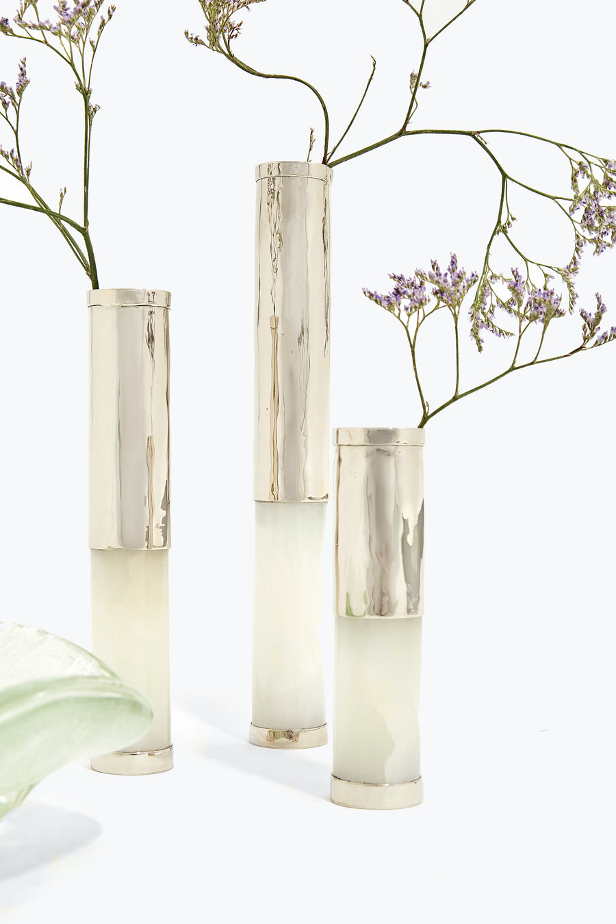 Salta White Onyx Tube Flower Vase