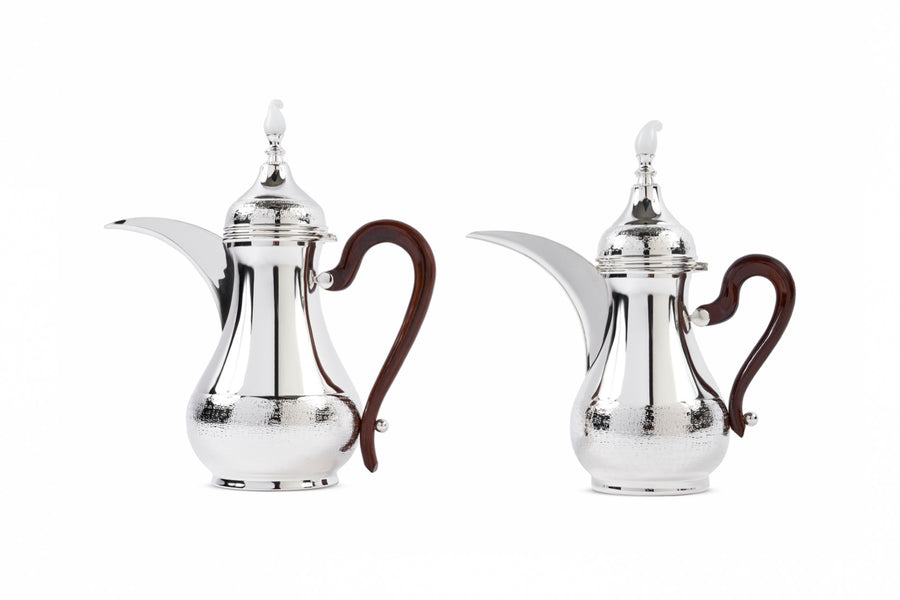 Silver Plated Coffee Pot with Wood Handle & Glass Knob 1.8 Liter