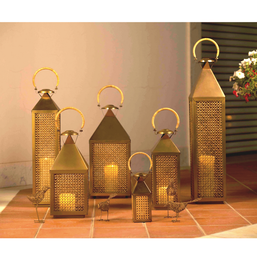 Cane Lantern Burnished Brass